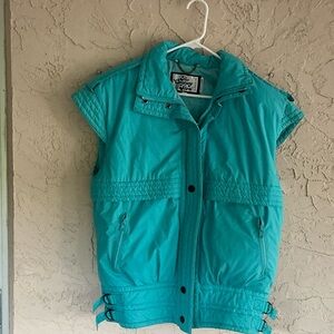 Vintage The Company Store Women’s Puffer Ski/Snow Vest Turquoise Size 6